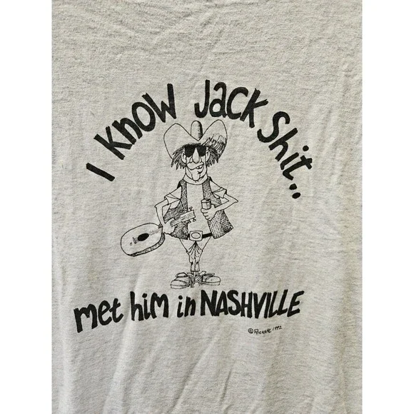 Single Stitch T-Shirt KNOW JACK SH.. Met Him In Nashville Sz XL Screen Stars USA - Picture 4 of 15